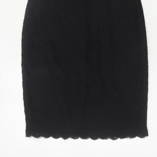 New Look Women’s Black Lace Bodycon Knee Length Dress UK 6