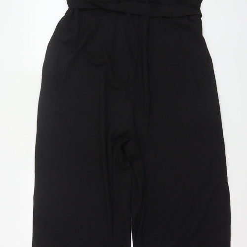 H&M Women's Black XL Wide-Leg Belted Strappy Jumpsuit