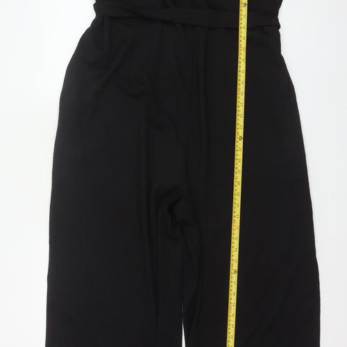 H&M Women's Black XL Wide-Leg Belted Strappy Jumpsuit
