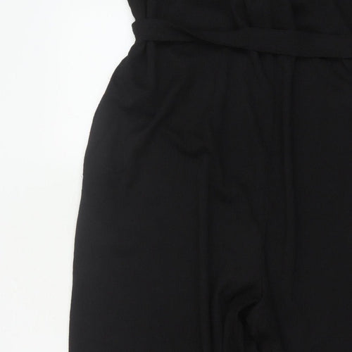 H&M Women's Black XL Wide-Leg Belted Strappy Jumpsuit
