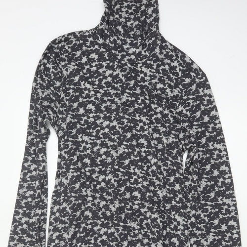 Walden Women’s Black Floral Maxi Dress UK 14 Long Sleeve High Neck