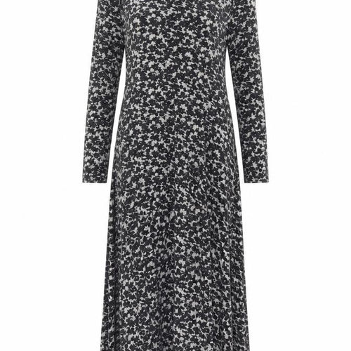 Walden Women’s Black Floral Maxi Dress UK 14 Long Sleeve High Neck