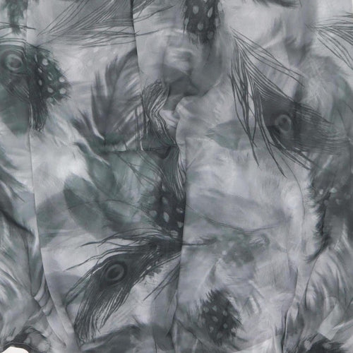Joanna Hope Women’s Grey UK 20 Midi Chiffon Feather Print Slip Dress