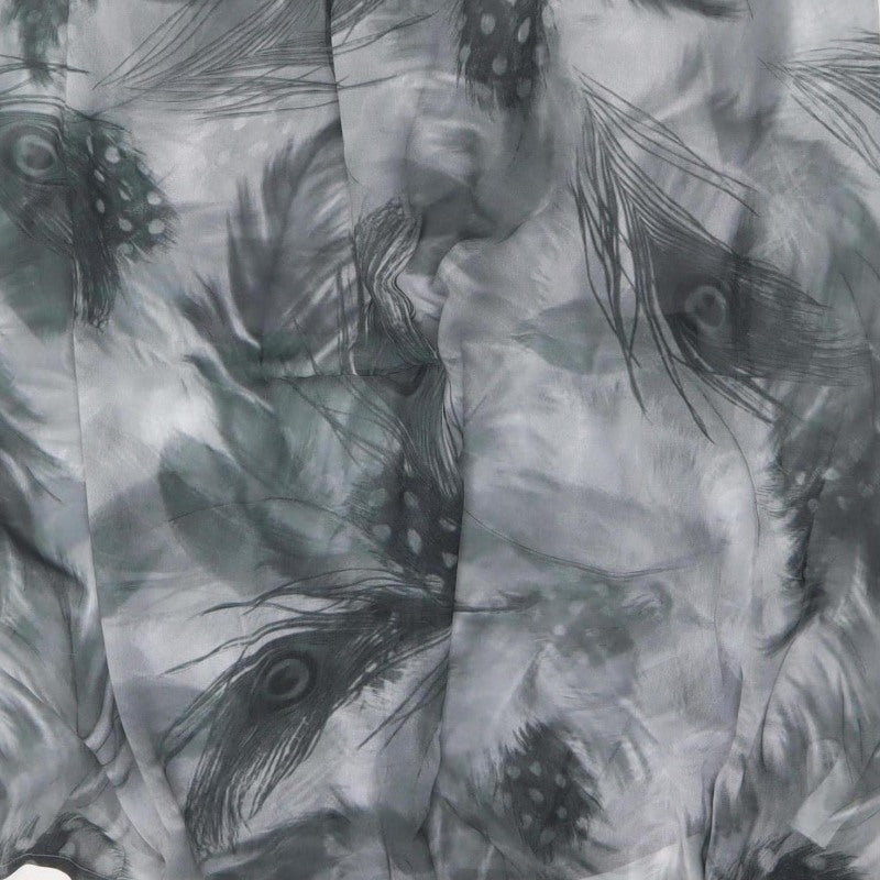Joanna Hope Women’s Grey UK 20 Midi Chiffon Feather Print Slip Dress