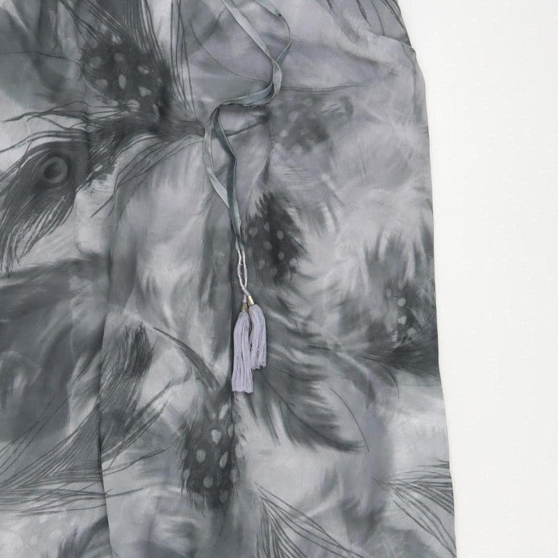 Joanna Hope Women’s Grey UK 20 Midi Chiffon Feather Print Slip Dress