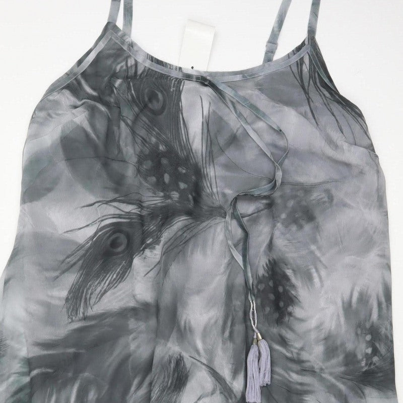 Joanna Hope Women’s Grey UK 20 Midi Chiffon Feather Print Slip Dress