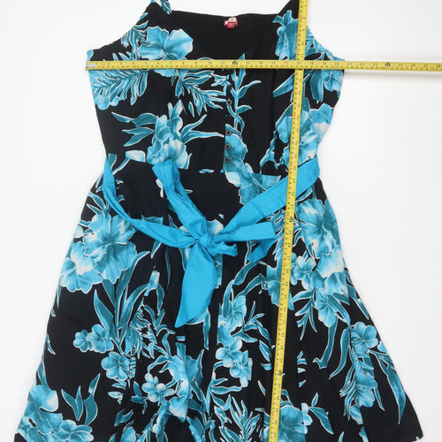 Joe Browns Women Blue Floral Fit & Flare Cotton Dress UK 28