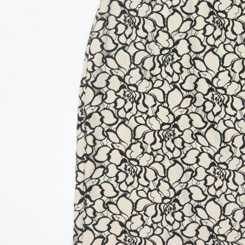 H&M Women Ivory Black Floral Lace Sheath Dress UK 6 Wedding Party