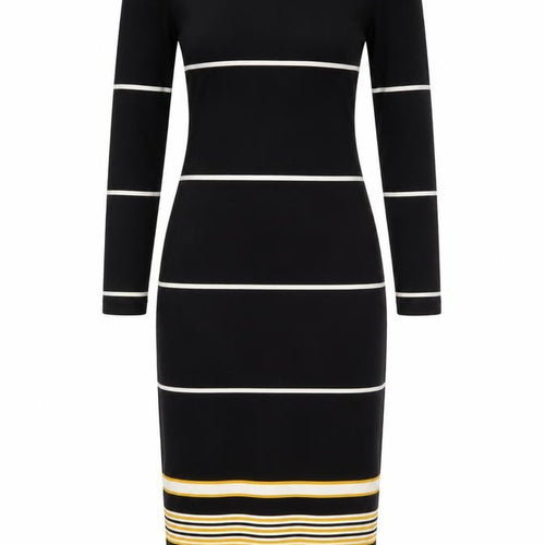 Zara Trafaluc Women Black XS Long Bodycon Striped Knit Dress