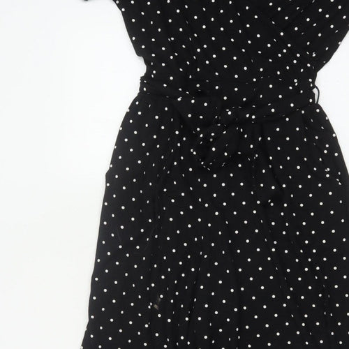 Edit Or's Cut Women Black Polka Dot UK 10 Wide Leg Jumpsuit