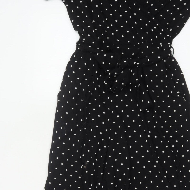 Edit Or's Cut Women Black Polka Dot UK 10 Wide Leg Jumpsuit