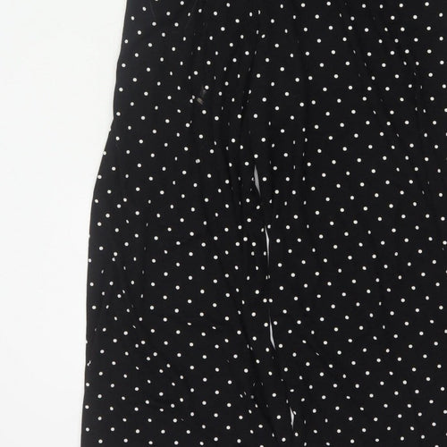 Edit Or's Cut Women Black Polka Dot UK 10 Wide Leg Jumpsuit