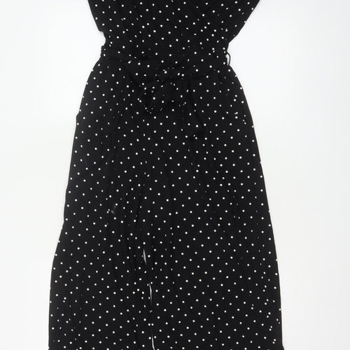 Edit Or's Cut Women Black Polka Dot UK 10 Wide Leg Jumpsuit