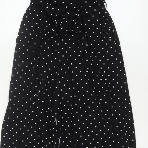 Edit Or's Cut Women Black Polka Dot UK 10 Wide Leg Jumpsuit