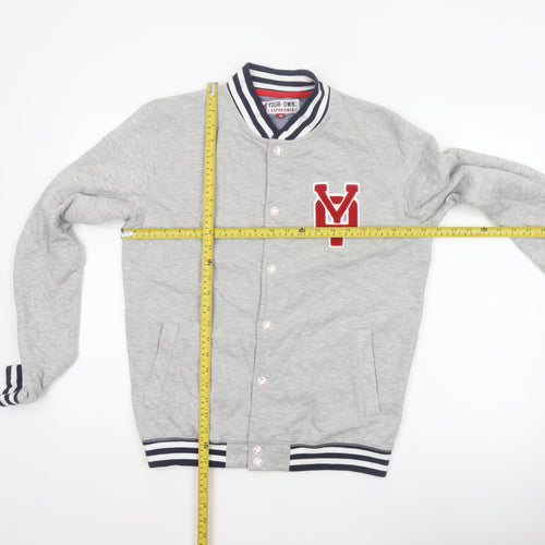 Your Own Experience Teens Grey M Varsity Jacket Snap Logo Cotton Blend