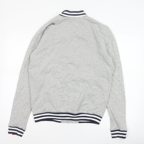 Your Own Experience Teens Grey M Varsity Jacket Snap Logo Cotton Blend