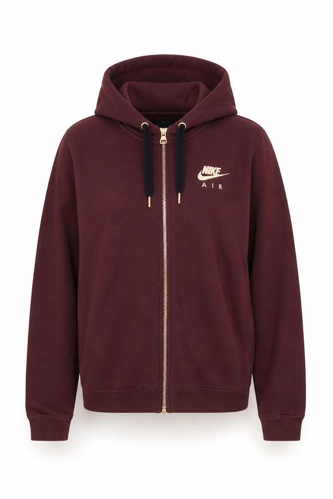 Nike Air Women’s Burgundy S Full Zip Hooded Logo Sweatshirt
