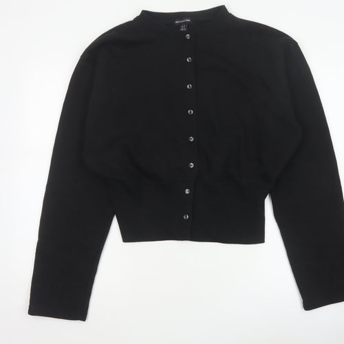 PrettyLittleThing Women Black UK 14 Cropped Bomber Button Jacket