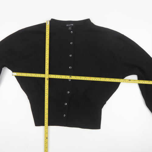 PrettyLittleThing Women Black UK 14 Cropped Bomber Button Jacket