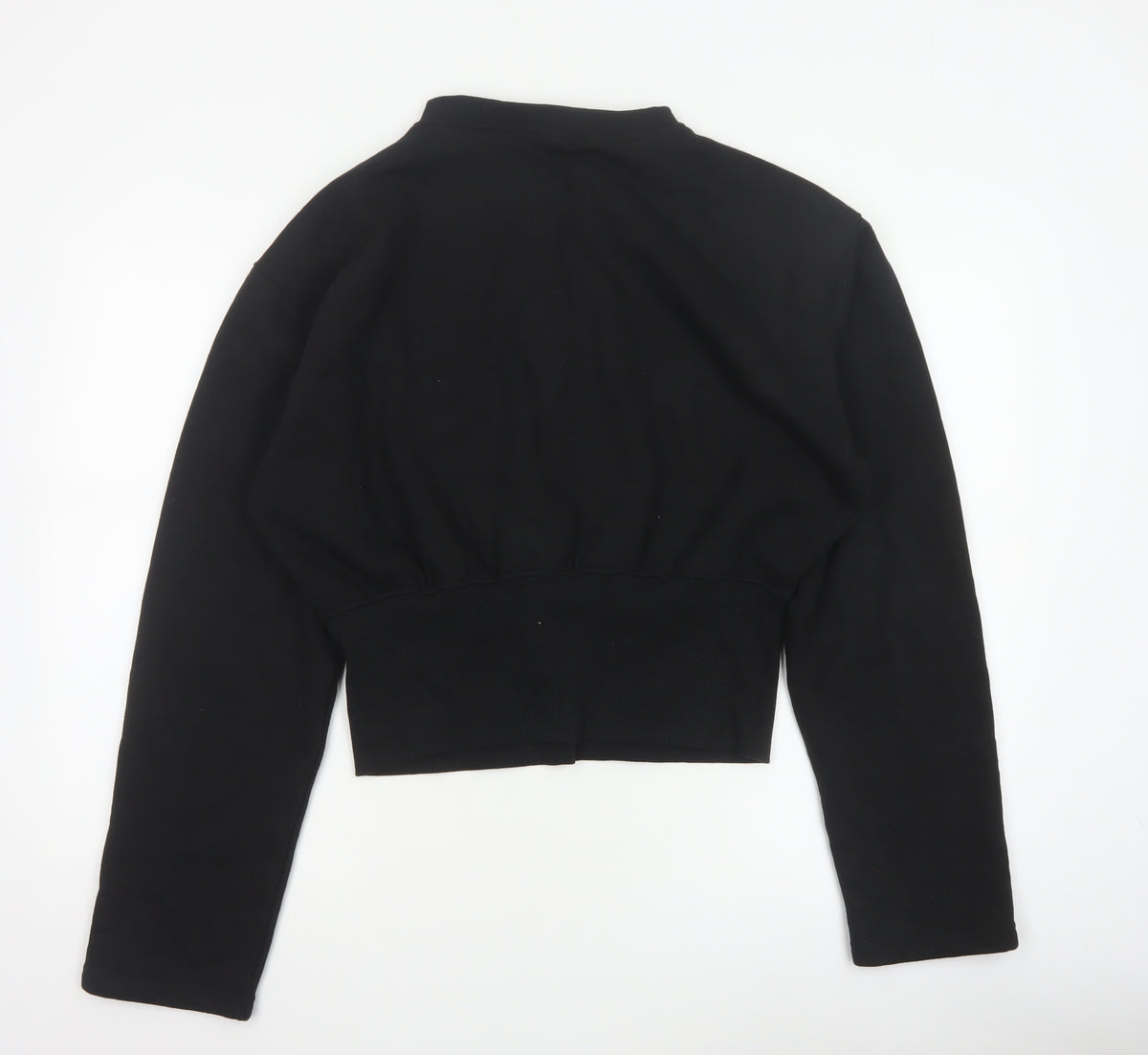 PrettyLittleThing Women Black UK 14 Cropped Bomber Button Jacket