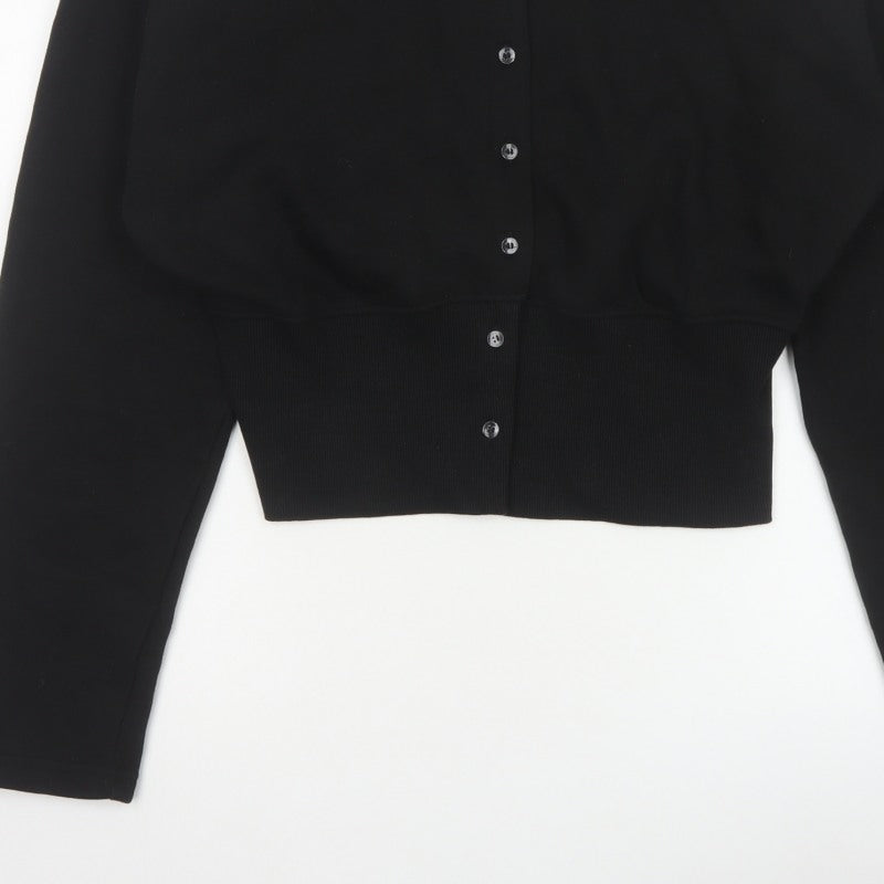 PrettyLittleThing Women Black UK 14 Cropped Bomber Button Jacket