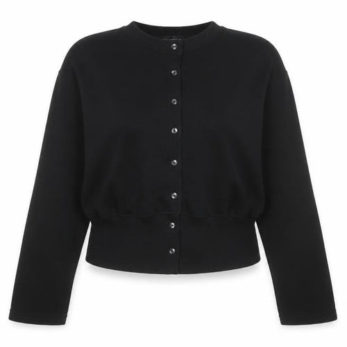 PrettyLittleThing Women Black UK 14 Cropped Bomber Button Jacket