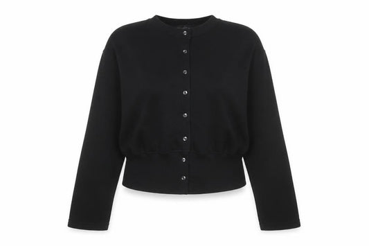 PrettyLittleThing Women Black UK 14 Cropped Bomber Button Jacket
