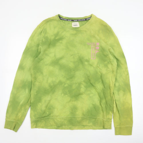 Redefined Rebel Men’s Green L Pullover Sweatshirt Graphic Logo