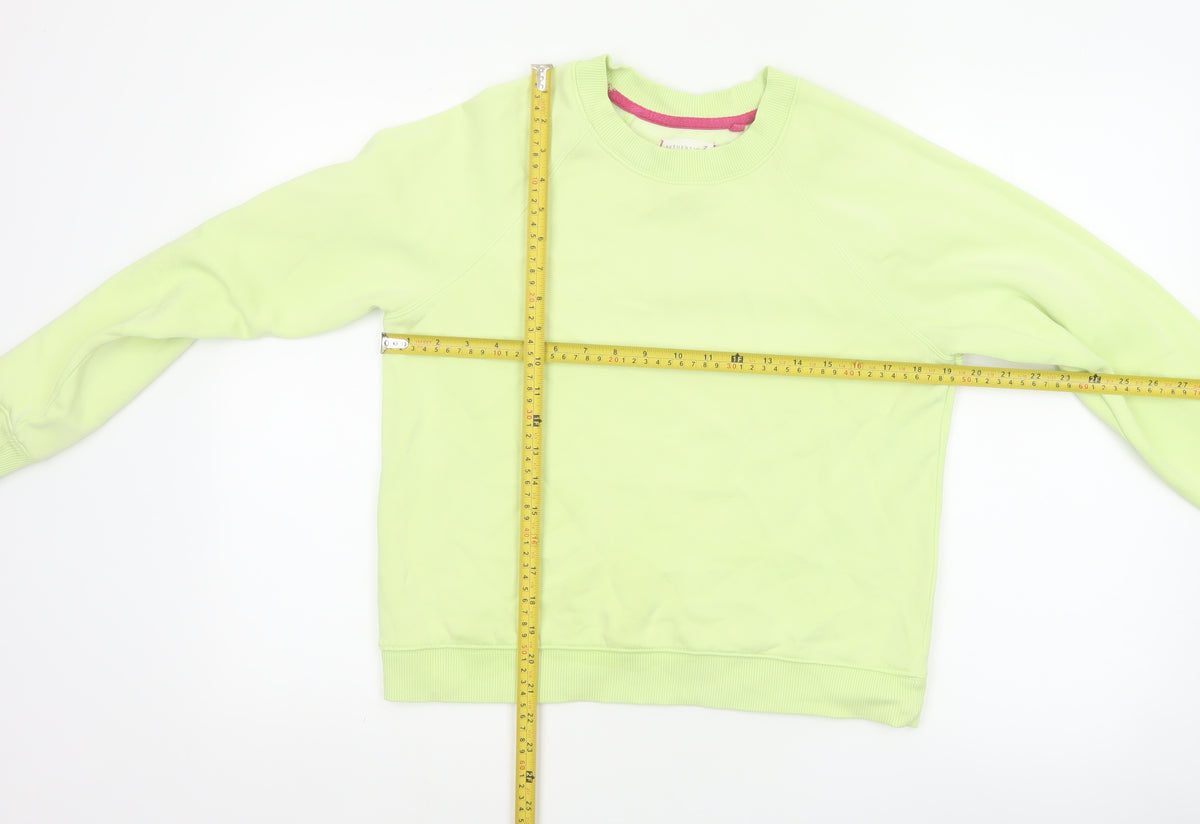 Close-up detail of Next Women’s Green, size UK 10, Pullover Crew Neck Raglan Sweatshirt