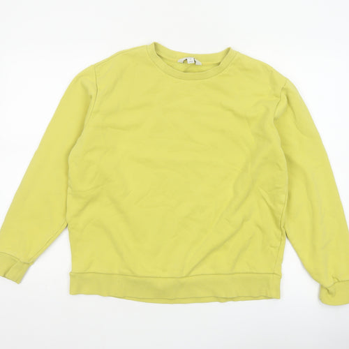 Marks and Spencer Women Yellow M Crew Neck Cotton Blend Sweatshirt