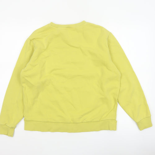 Marks and Spencer Women Yellow M Crew Neck Cotton Blend Sweatshirt