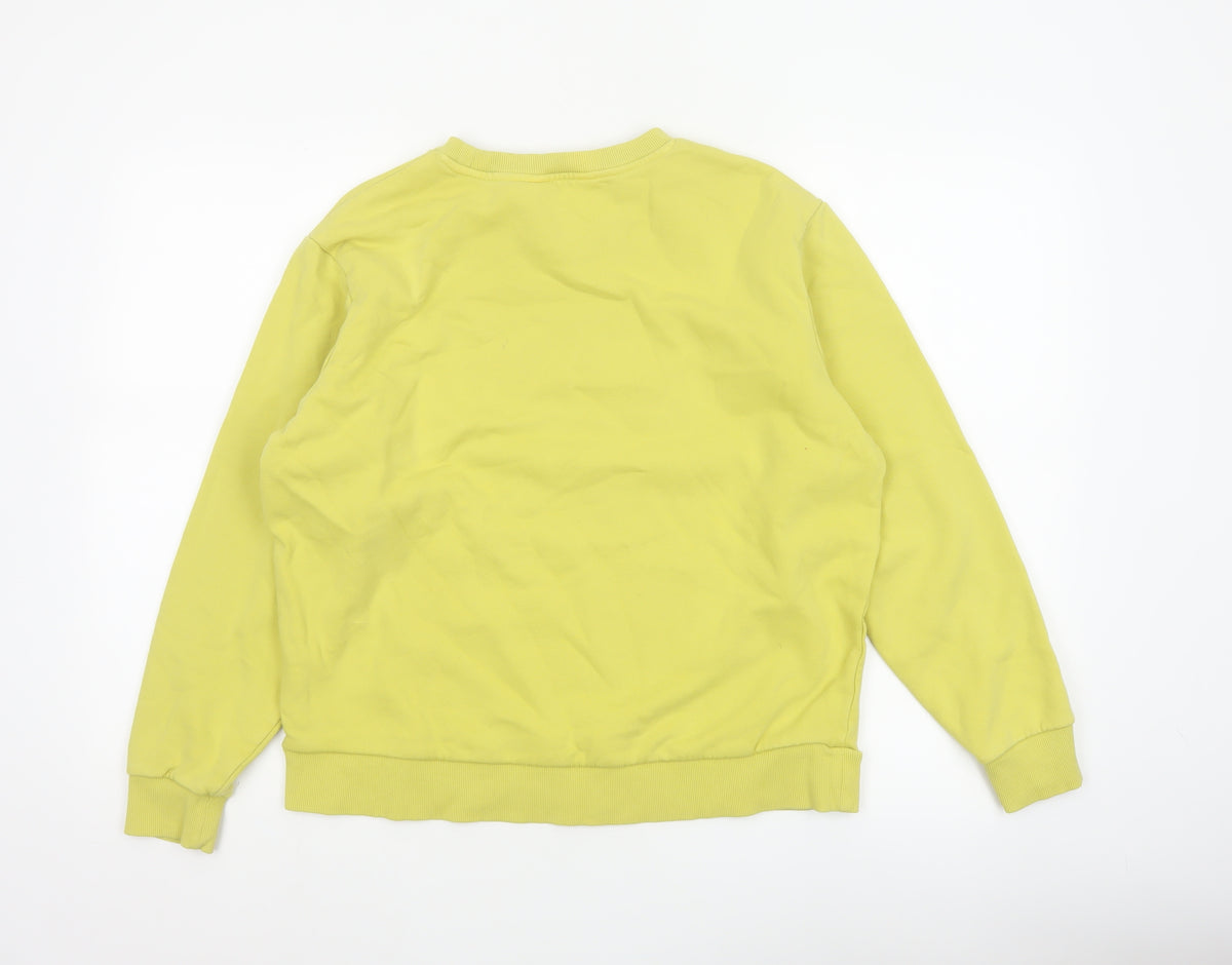 Marks and Spencer Women Yellow M Crew Neck Cotton Blend Sweatshirt
