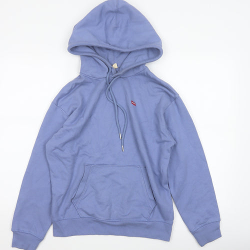 Levi's Women’s Blue XS Pullover Hoodie Cotton Logo Pocket