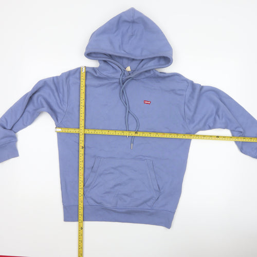 Levi's Women’s Blue XS Pullover Hoodie Cotton Logo Pocket