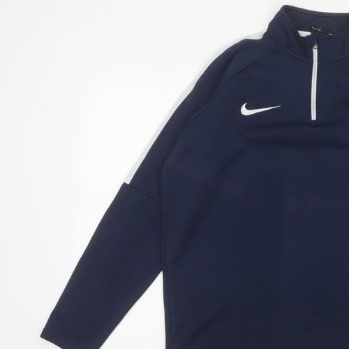 Nike Men’s Blue L Dri-FIT 1/4 Zip High Neck Sports Sweatshirt