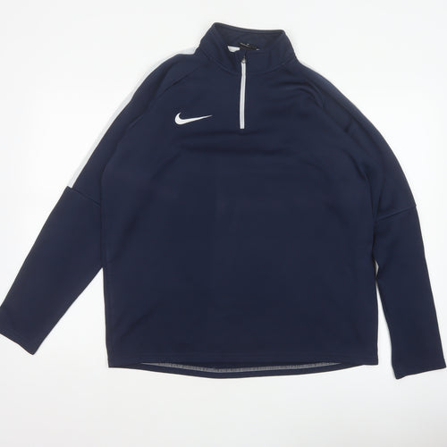 Nike Men’s Blue L Dri-FIT 1/4 Zip High Neck Sports Sweatshirt