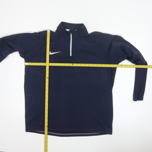Nike Men’s Blue L Dri-FIT 1/4 Zip High Neck Sports Sweatshirt