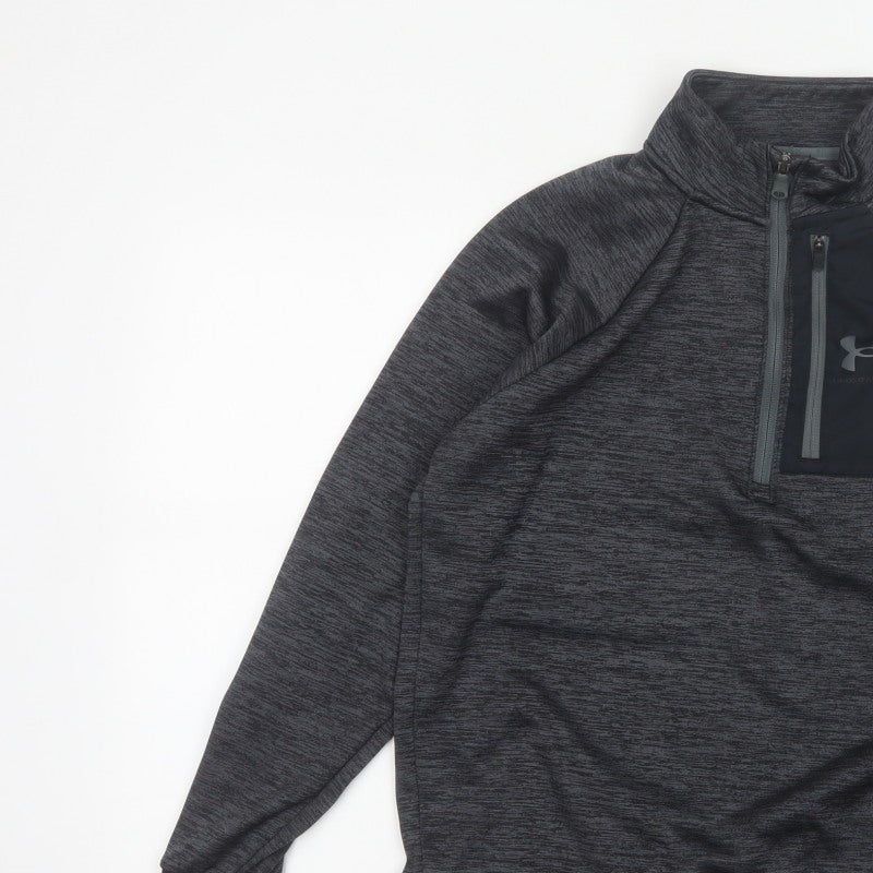 Under Armour Men Grey S ColdGear 1/4 Zip Athletic Sweatshirt