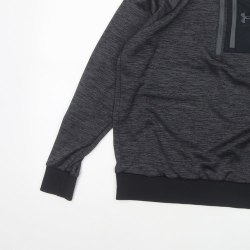 Under Armour Men Grey S ColdGear 1/4 Zip Athletic Sweatshirt