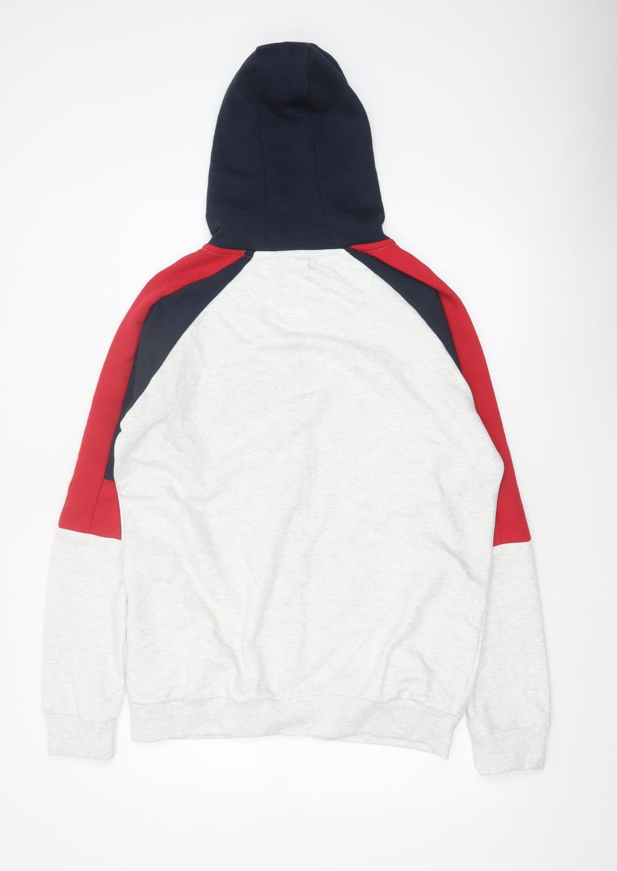 Brave Soul Men’s Grey M Full Zip Hooded Colour Block Hoodie