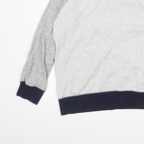 Uniqlo Men Grey XL Pullover Crew Neck Raglan Sweatshirt