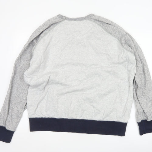 Uniqlo Men Grey XL Pullover Crew Neck Raglan Sweatshirt