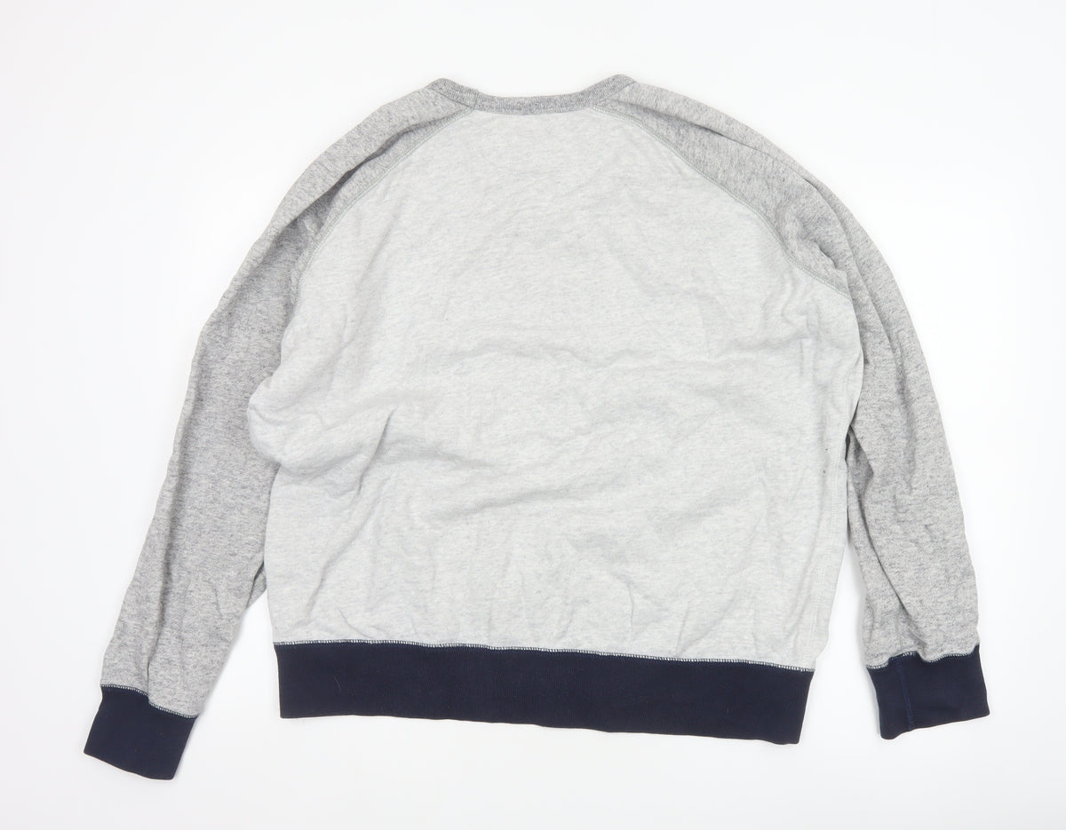 Uniqlo Men Grey XL Pullover Crew Neck Raglan Sweatshirt