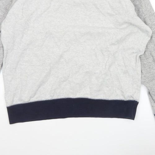 Uniqlo Men Grey XL Pullover Crew Neck Raglan Sweatshirt