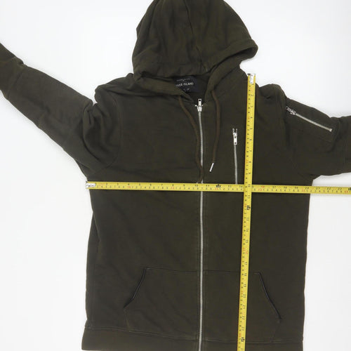 River Island Men’s Green M Full Zip Hooded Fleece Sweatshirt
