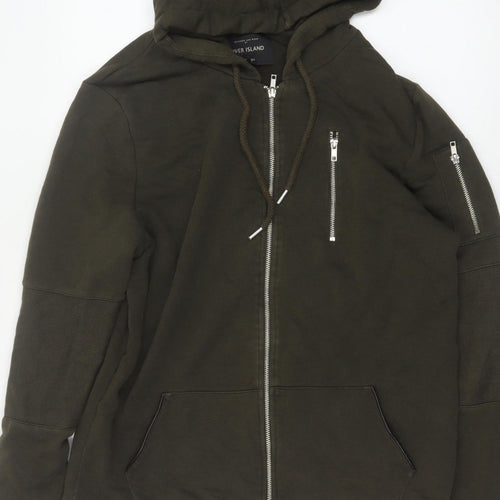 River Island Men’s Green M Full Zip Hooded Fleece Sweatshirt