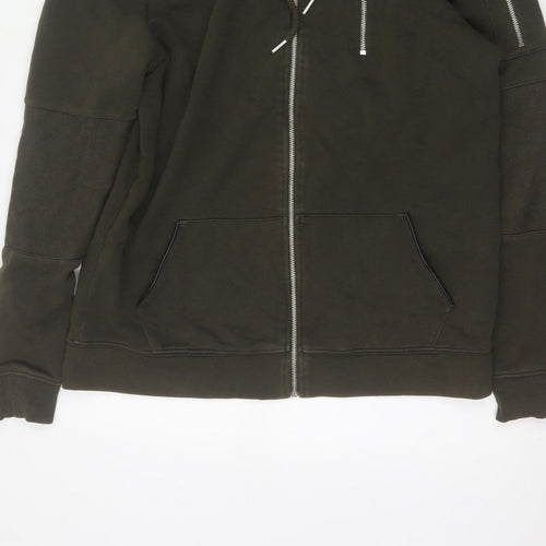 River Island Men’s Green M Full Zip Hooded Fleece Sweatshirt