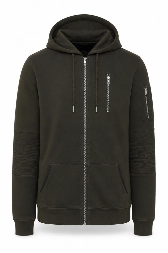 River Island Men’s Green M Full Zip Hooded Fleece Sweatshirt