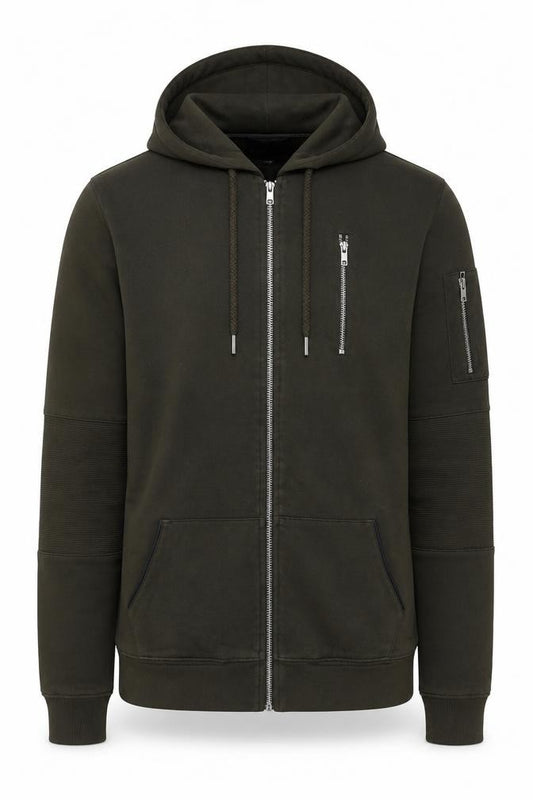 River Island Men’s Green M Full Zip Hooded Fleece Sweatshirt