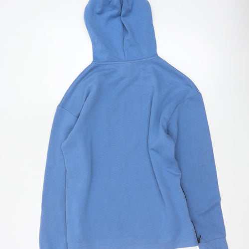 H&M Women’s Blue XS Pullover Hoodie Hooded Side Zip Cotton Blend